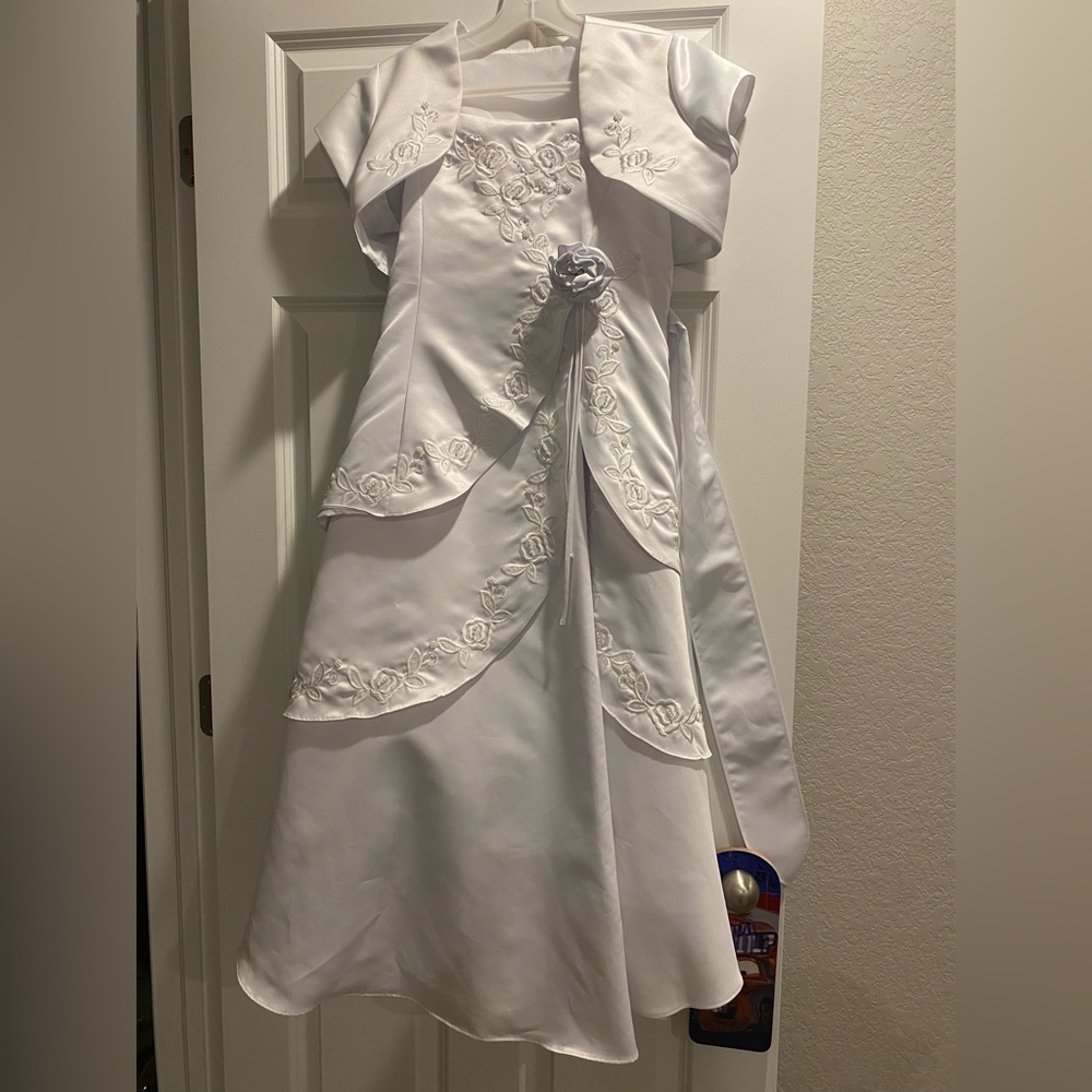 Elegant White Embroidered Dress